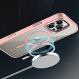 Etui do iPhone 16 Pro Max, do MagSafe, ERBORD Matt Case, przezroczyste / różowe + Szkło na ekran