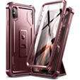 Etui pancerne do iPhone XS Max, Dexnor Full Body, czerwone