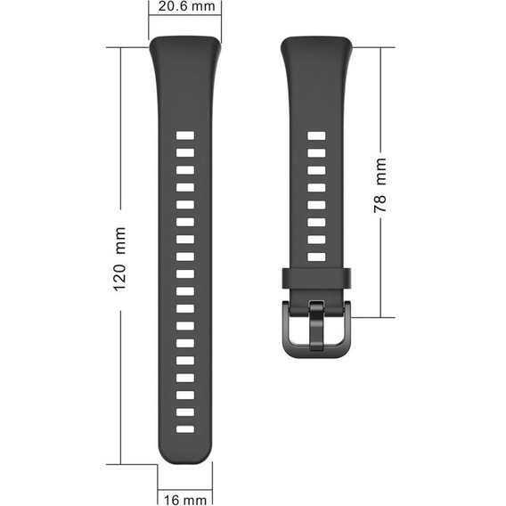 Pasek Silikonowy do Huawei Band 6 / Honor Band 6, Black