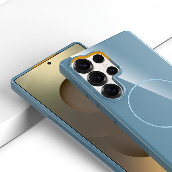 Etui do Samsung Galaxy S25 Ultra, magnetyczne z paskiem – niebieskie