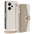 Etui z klapką do Xiaomi Redmi Note 13 Pro+, Wallet Zipper Pocket, z lusterkiem, białe
