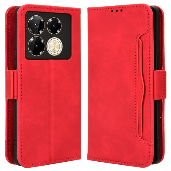 Etui z klapką do Infinix Note 40 Pro Plus, Card Slot, czerwone