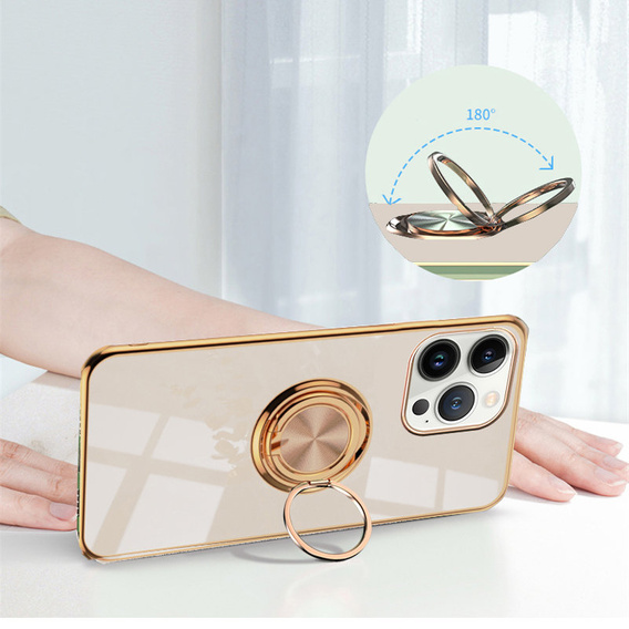 Etui do iPhone 13 Pro, Electro Ring, złote