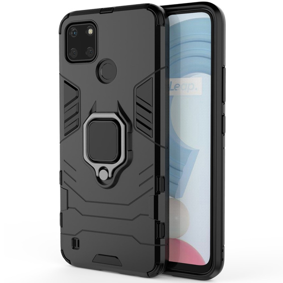 Etui do Realme C21Y, Kickstand Ring, czarne