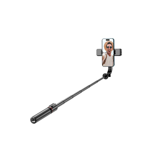 Tech-Protect Kijek Selfie Stick Tripod Bluetooth z lampą LED, czarny