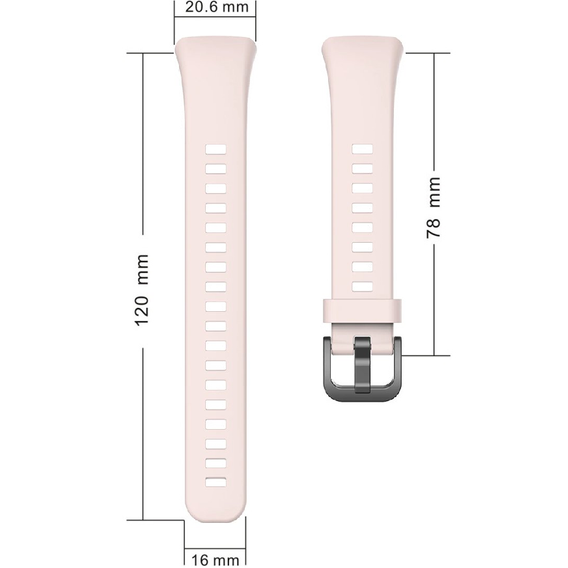 Pasek Silikonowy do Huawei Band 6 / Honor Band 6, Sand Pink