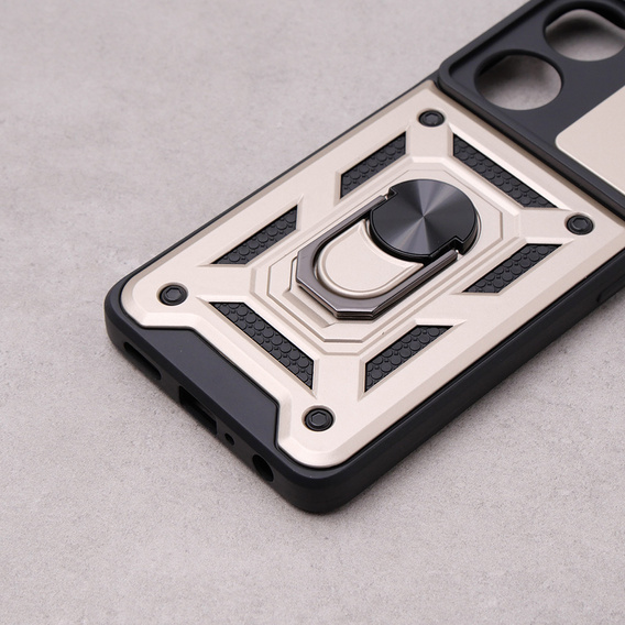 Etui pancerne do Oppo A98 5G, CamShield Slide, złote