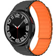 Pasek Magnetyczny do Samsung Galaxy Watch 4/5/6/7/FE 40/42/43/44/45/46/47mm, Czarny/Pomarańczowy