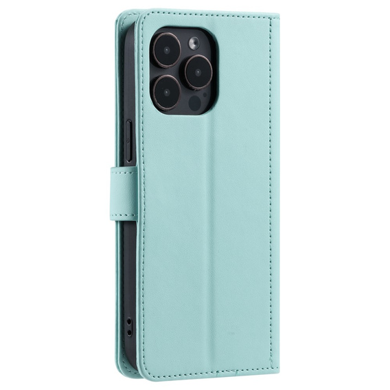 Etui z klapką do iPhone 16 Pro Max, Rhombus Crossbody Leather, zielone