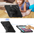 Etui pancerne do iPad Pro 12.9" 2022/2021/2020/2018 (6/5/4/3 gen.), ochronne 360 z miejscem na rysik, czarne
