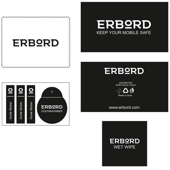 Szkło hartowane ERBORD 9H Hard Glass do iPhone 17 Pro / 17 / 16 Pro – zestaw 2 sztuk