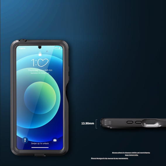 Etui Wodoodporne IP68 do Xiaomi Redmi Note 13 5G, Redpepper, czarne