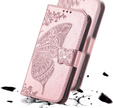 Etui z klapką do Realme Note 50, Butterfly, różowe rose gold
