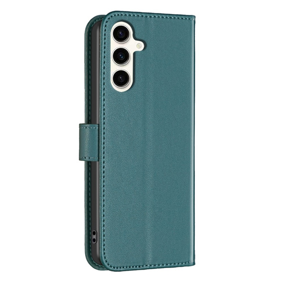 Etui z klapką do Samsung Galaxy S23 FE, BINFEN Wallet, zielone + szkło 9H