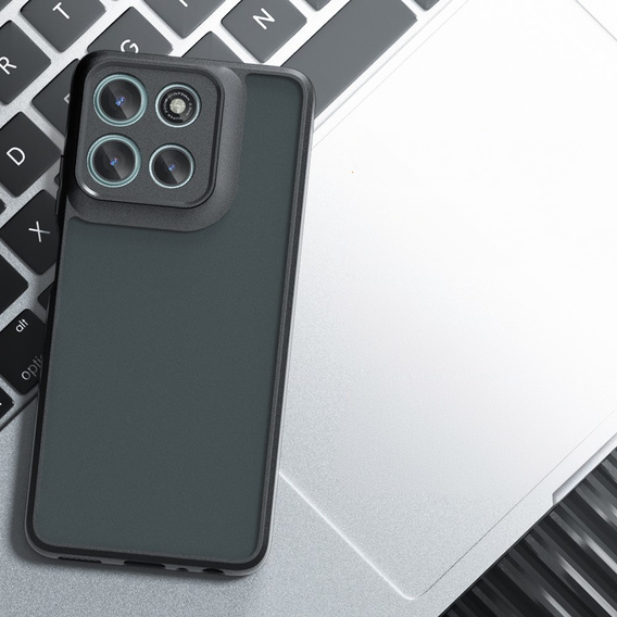 Etui do Xiaomi Redmi 15 5G / 4G, z ochroną aparatu, przezroczyste z czarnymi bokami