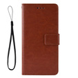 Etui z klapką do Xiaomi Poco F6, Crazy Horse Wallet, brązowe