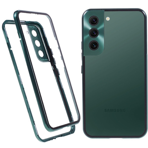 Etui do Samsung Galaxy S21, Magnetic Dual Glass, zielone