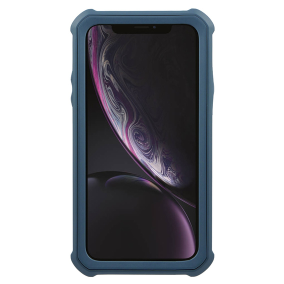 Etui pancerne do iPhone XR, Dexnor Full Body, granatowe