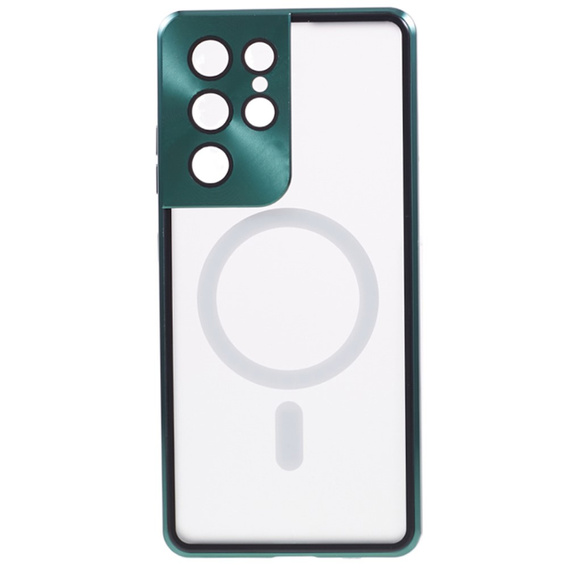 Etui Magnetic Dual Glass MagSafe do Samsung Galaxy S21 Ultra, zielone