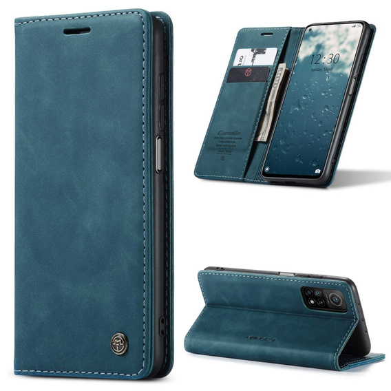 Etui CASEME do Xiaomi Mi 10T 5G / Mi 10T Pro 5G, Leather Wallet Case, zielone