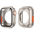 Zestaw Pasek Nylonowy + Etui 2w1 do Apple Watch 7/8/9 45mm, Czarny / Pomarańczowy