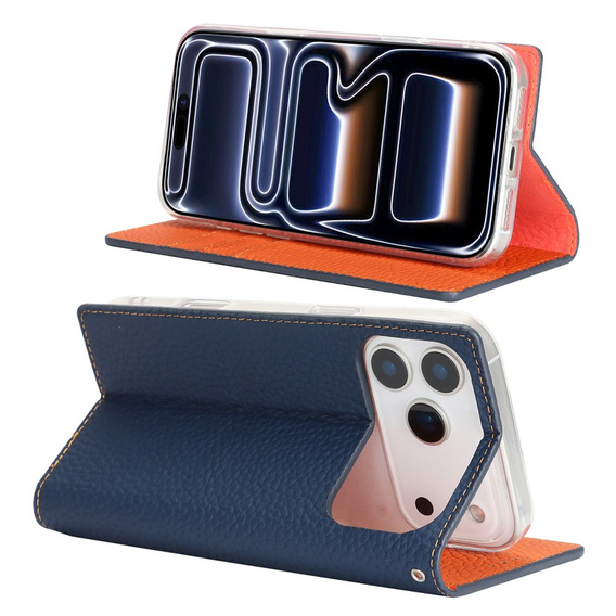 Etui z klapką Litchi Skin Grain do iPhone 17 Pro