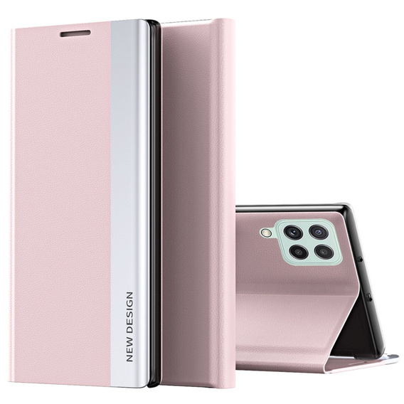 Zestaw Etui Side Magnetic do Samsung Galaxy M33 5G, Różowe + szkło