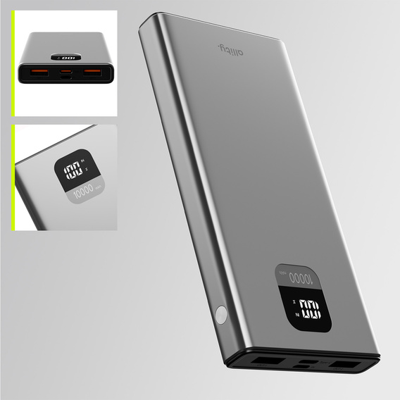 Allity Power Bank APB-100 PD QC 22.5W 10000 mAh - szary