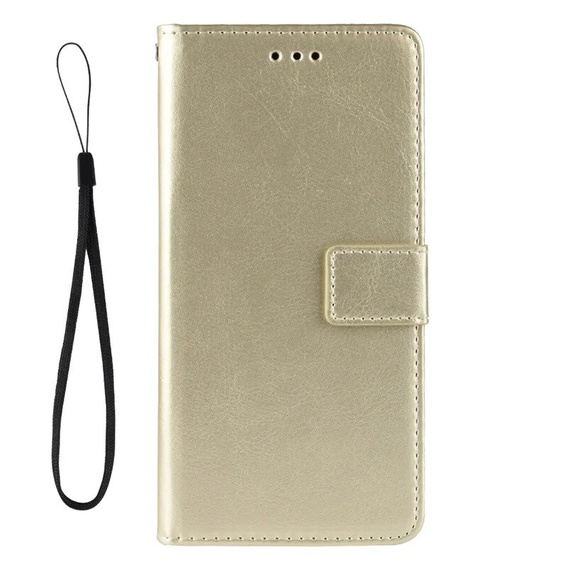 Etui z klapką do Oppo A60, Crazy Horse Wallet, złote