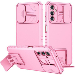 Etui pancerne do Samsung Galaxy A14 4G/5G, Camshield z podstawką, Różowe