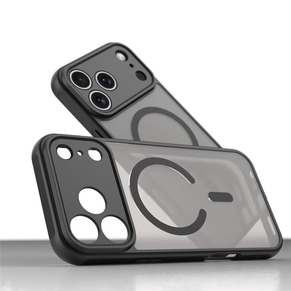 Etui matowe do iPhone 17 Pro Max, do MagSafe, z ochroną aparatów, czarne