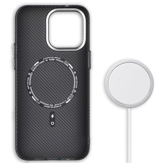 Etui do iPhone 13 Pro, Carbon Fiber MagSafe, czarne