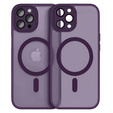 Etui do iPhone 16 Pro, do MagSafe, ERBORD Matt Case, ciemnofioletowe + Szkło na ekran