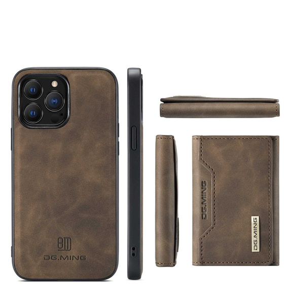 Etui do iPhone 14 Pro Max, DG.MING 2in1, kawowe