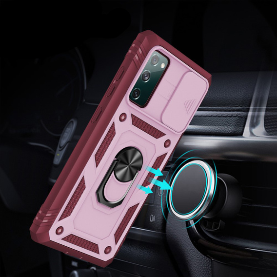 Etui pancerne do Samsung Galaxy S20 FE, CamShield Slide, różowe
