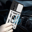 Etui pancerne do Xiaomi Poco F5 Pro, CamShield Slide, srebrne