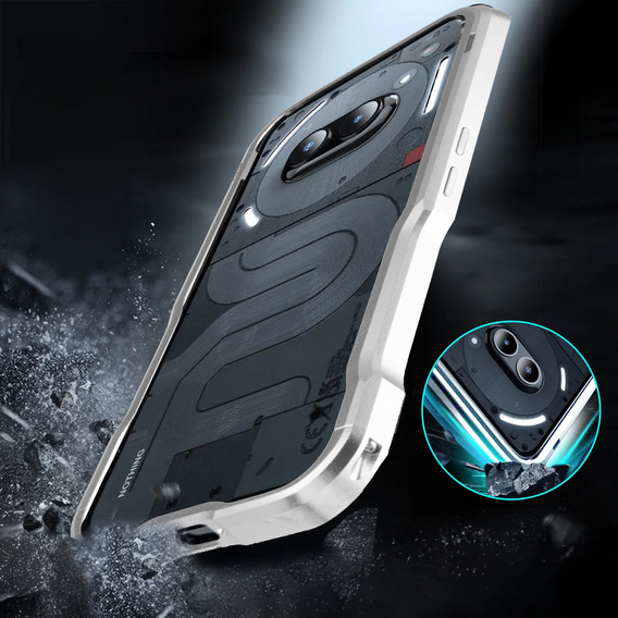 Etui LUPHIE do Nothing Phone 2a / 2a Plus, Armor Bumper, srebrne