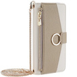 Etui z klapką do Samsung Galaxy A54, Wallet Zipper Pocket, z lusterkiem, białe