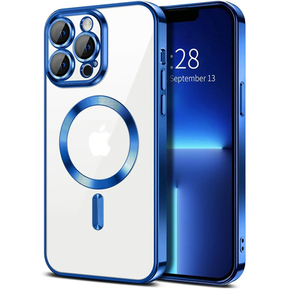 Etui do iPhone 13 Pro, Electro MagSafe, niebieskie + Szkło na ekran