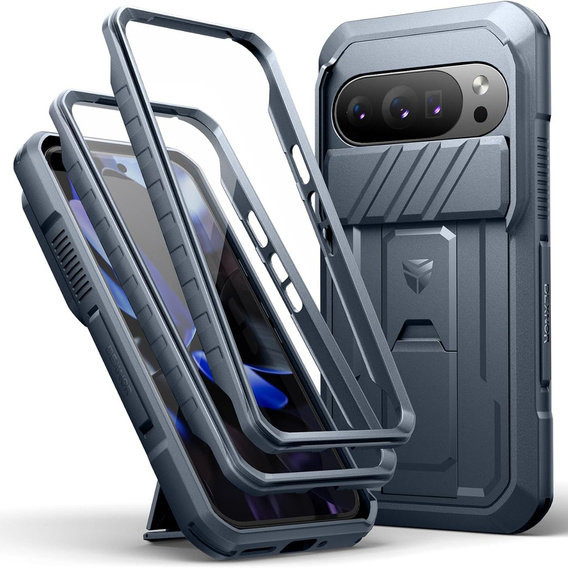 Etui pancerne do Google Pixel 10 / 10 Pro, Dexnor Full Body (Two Frames), niebieskie