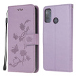 Etui z klapką do Motorola Moto G50, Butterfly, fioletowe