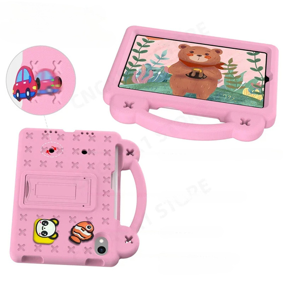 Etui do iPad mini 8.3" 2021 (6 gen.) / iPad mini 8.3" 2024 (7 gen.), Cute Patterns, z podstawką, różowe
