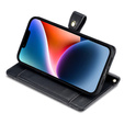 Etui z klapką do iPhone 15 Pro, Wallet Zipper Pocket, czarne