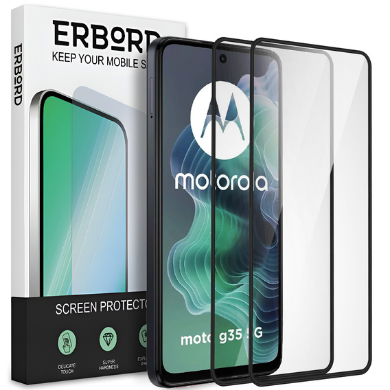 2x Szkło Hartowane ERBORD 3D do Motorola Moto G35 5G – ochrona całego ekranu