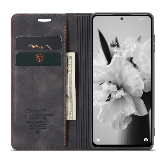 Etui CASEME do Xiaomi Redmi Note 11 Pro 4G/5G, Leather Wallet Case, czarne