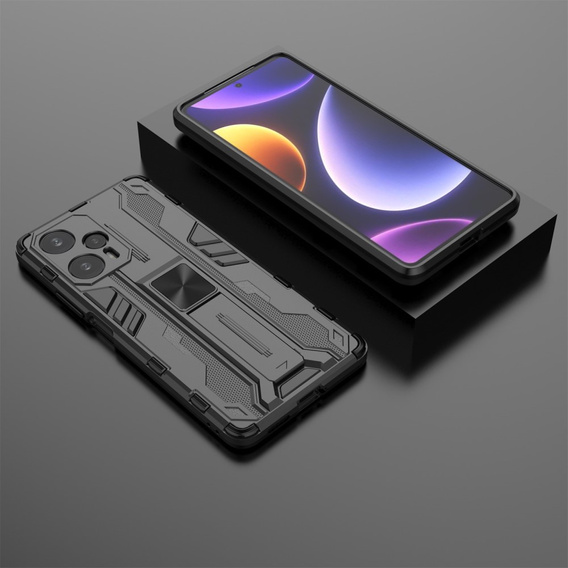 Etui do Xiaomi Poco F5, Military kickstand, czarne