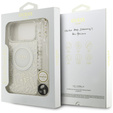 Etui Guess IML Flowers Electroplated Allover With Beads Strap, do MagSafe, z paskiem do iPhone 17 Pro Max
