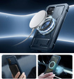 Etui pancerne do Samsung Galaxy S24, Dexnor Full Body MagSafe,  granatowe