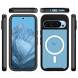Etui do Google Pixel 9 / Google Pixel 9 Pro, Shockproof, z folią na ekran, do MagSafe, czarne