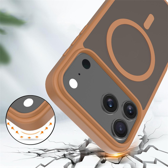Etui Matt Case do iPhone 17 Pro, do MagSafe, półprzezroczyste brązowe